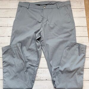 Lululemon Mens Gray Performance Pants Size 36 Stretch Commuter Golf